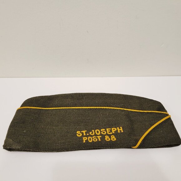 Vtg Embroider Michigan St. Joseph Post 88 WW11 American Vet Patch Garrison Hat - Picture 5 of 8